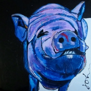 Varken origineel schilderij van JOHN