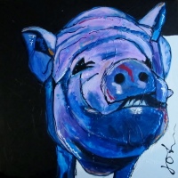 Varken origineel schilderij van JOHN